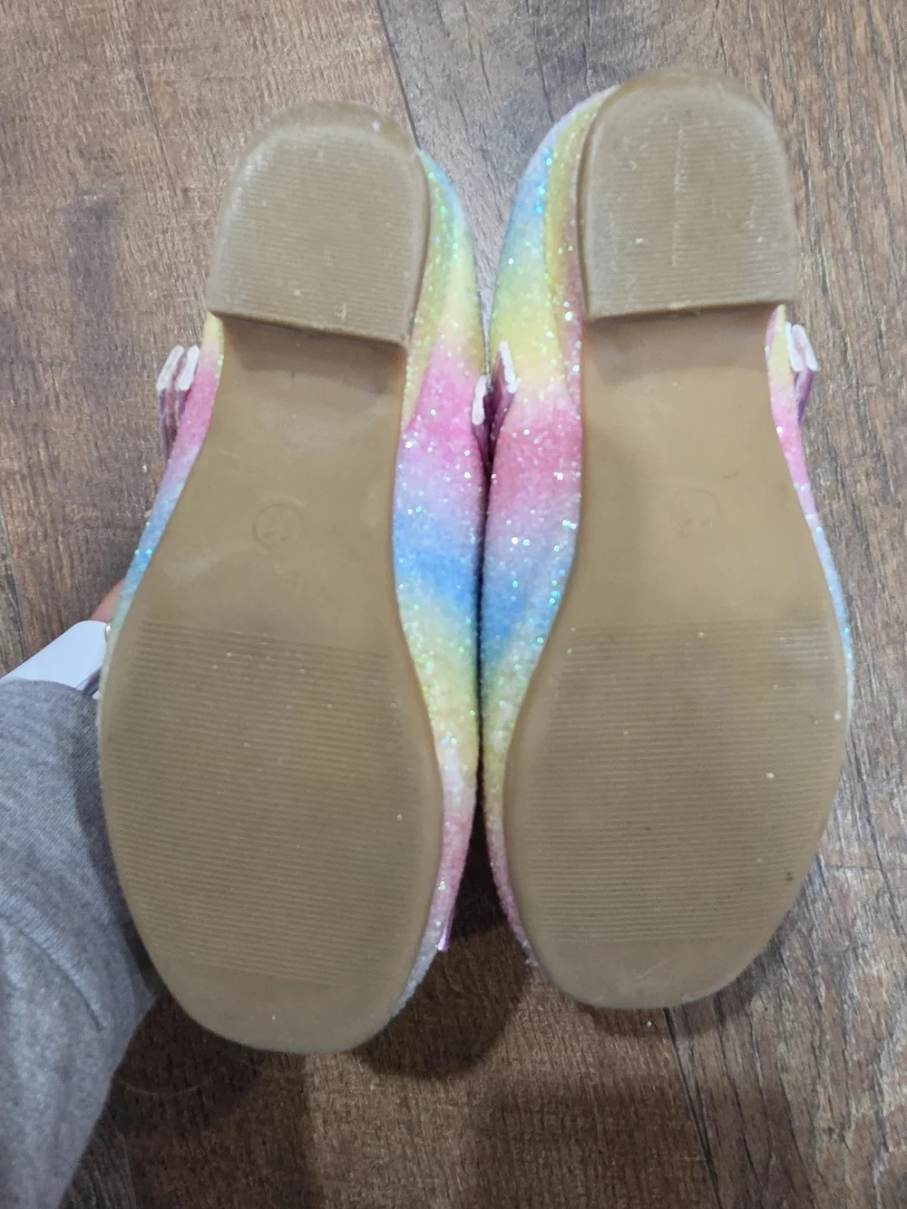 Girls Glitter Rainbow Bow Mary Jane Dress Shoes - Pink